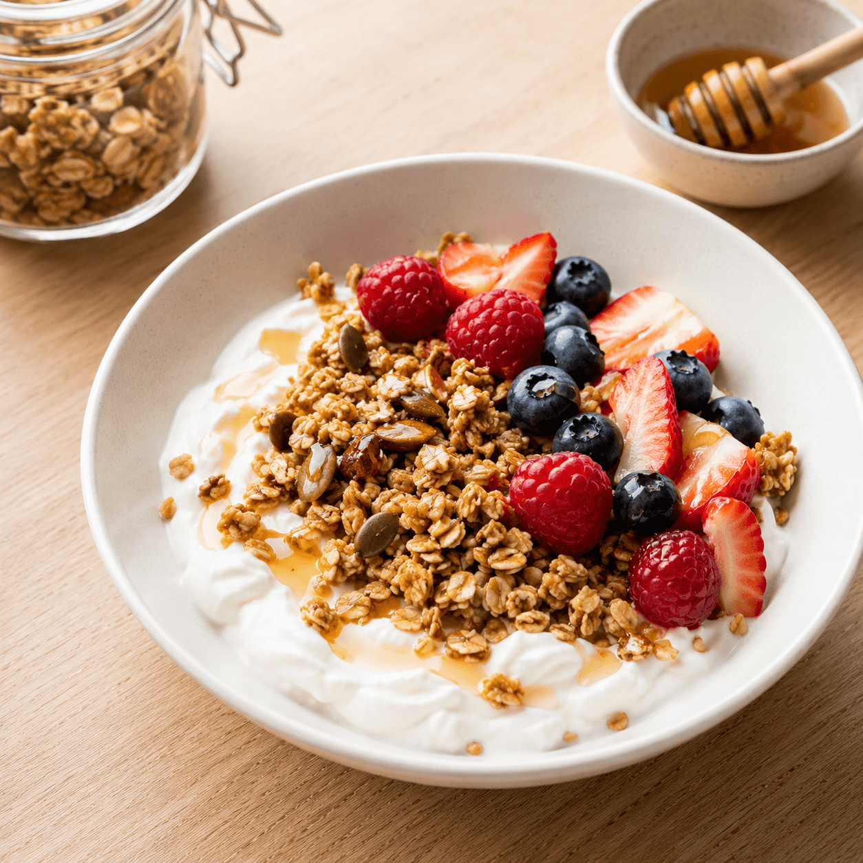 Iogurte grego com granola caseira