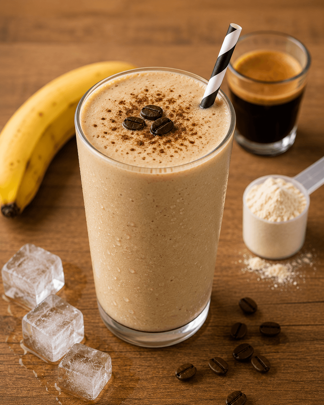 Batido de café e banana