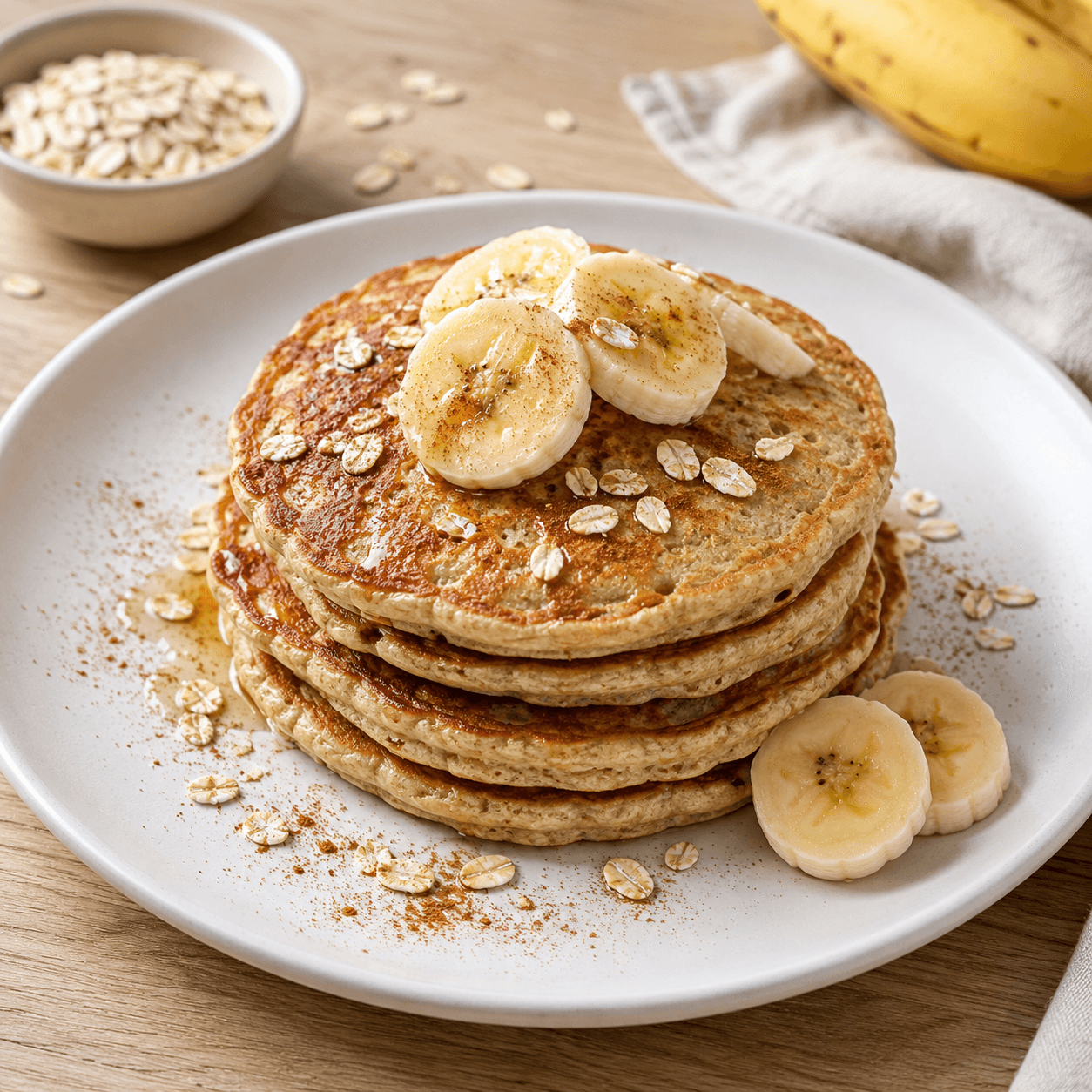Panquecas de aveia e banana