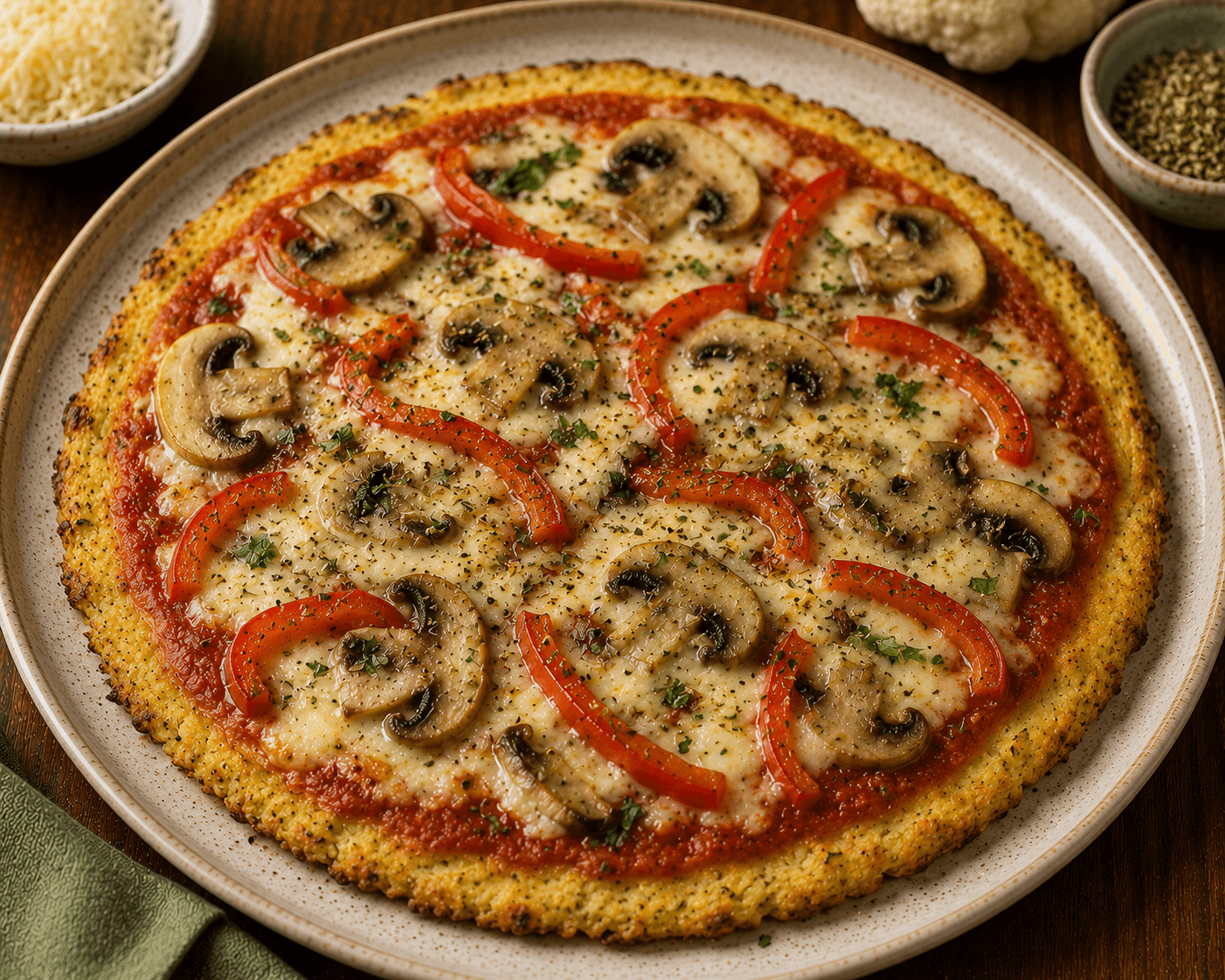 Pizza de base de couve-flor