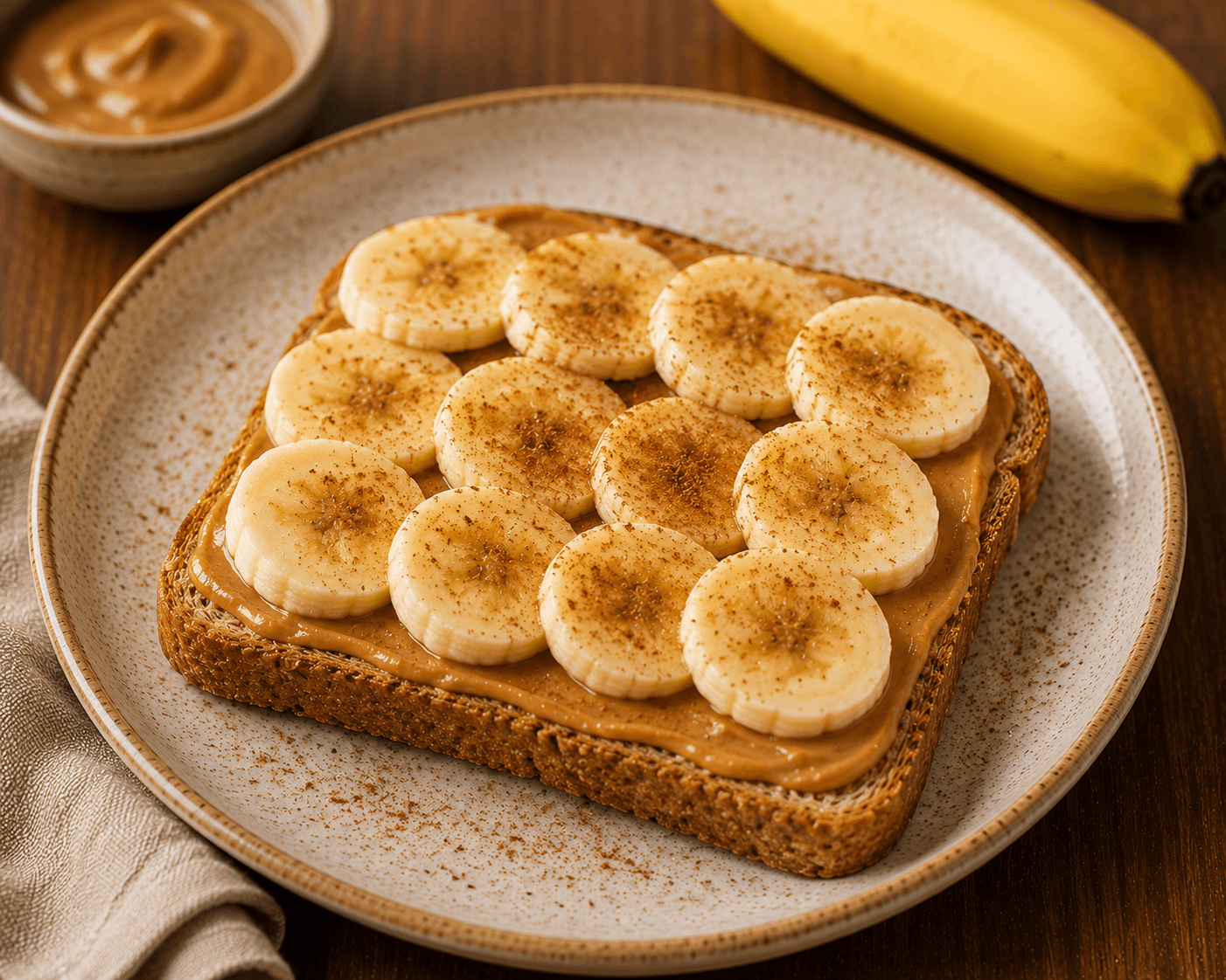 Tosta de manteiga de amendoim e banana