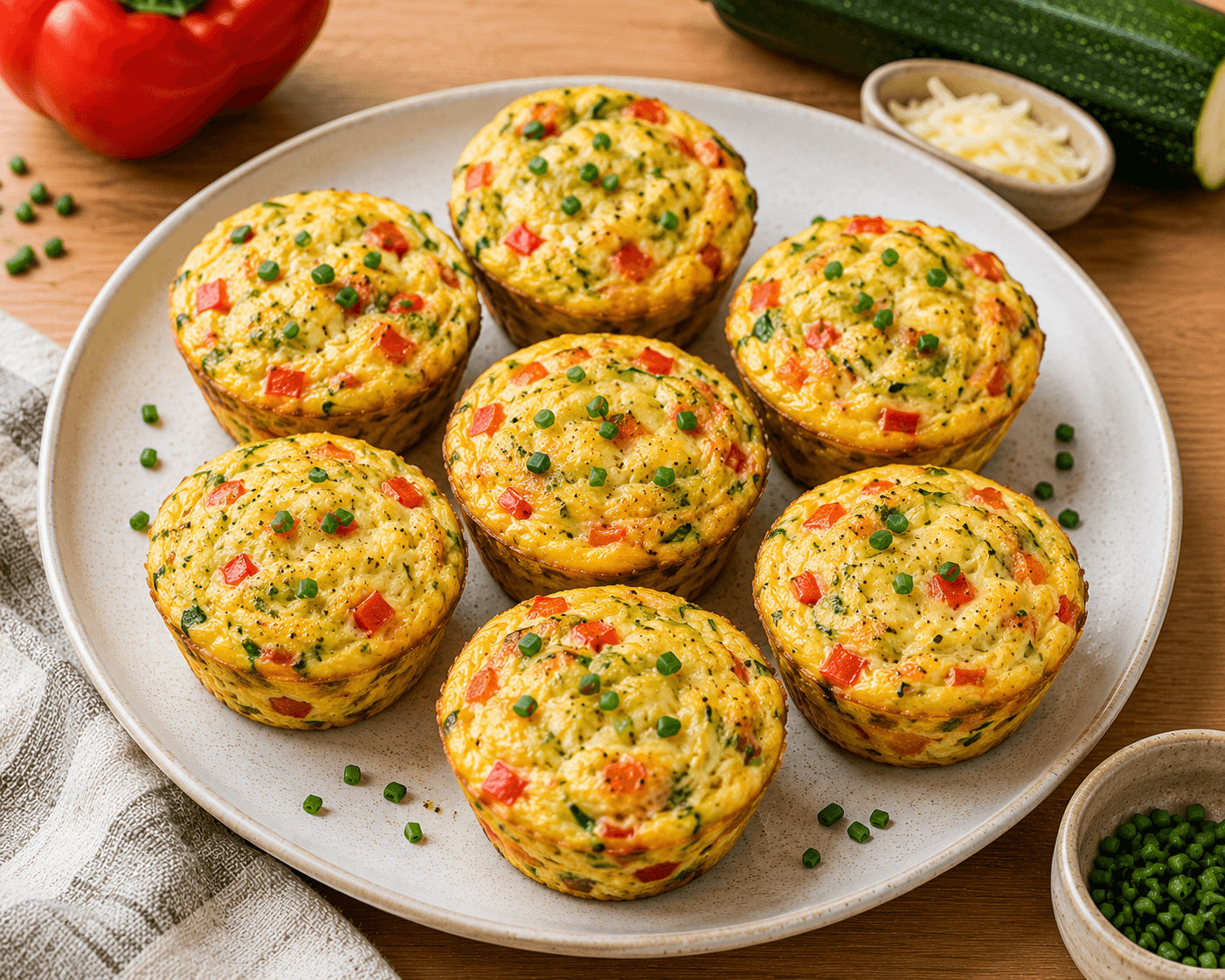 Muffins de ovo com legumes