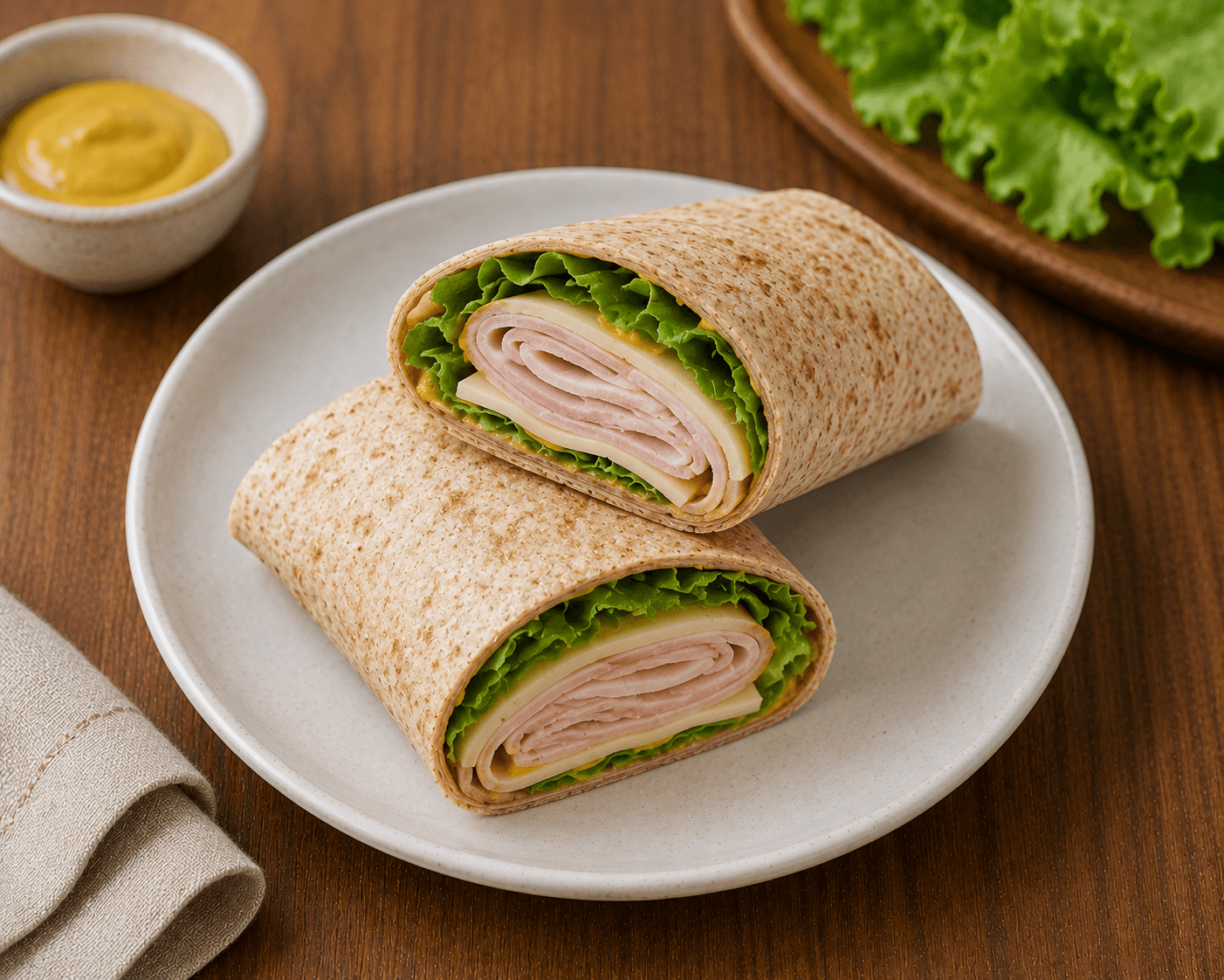 Wrap rápido de peru e queijo