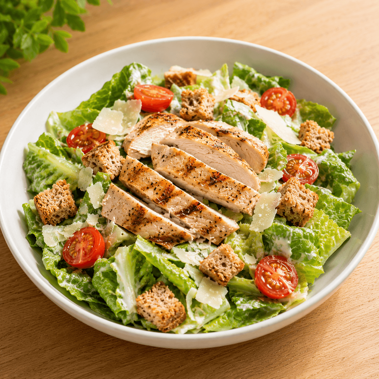 Salada César com frango grelhado