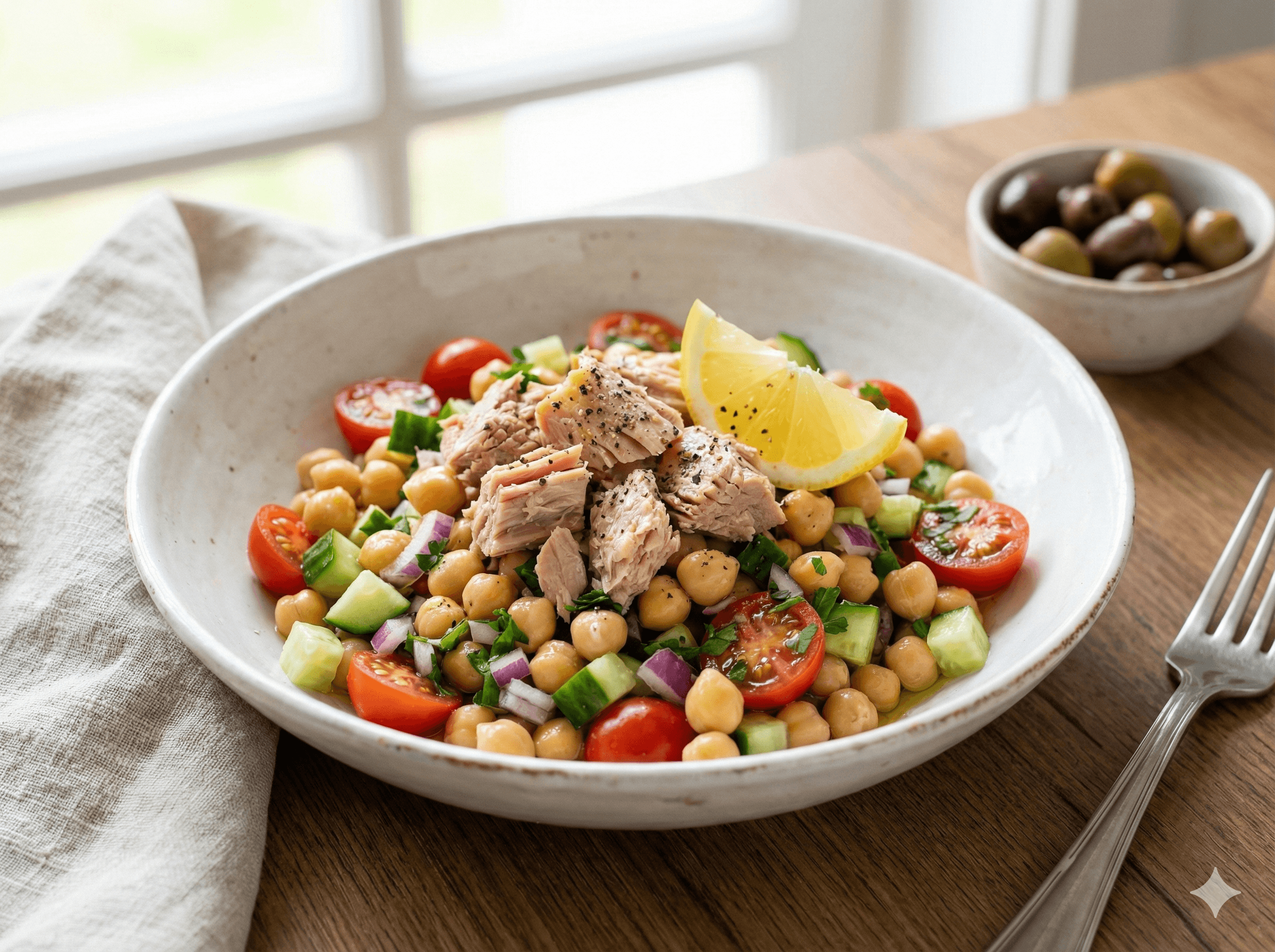 Salada de Grão com Atum