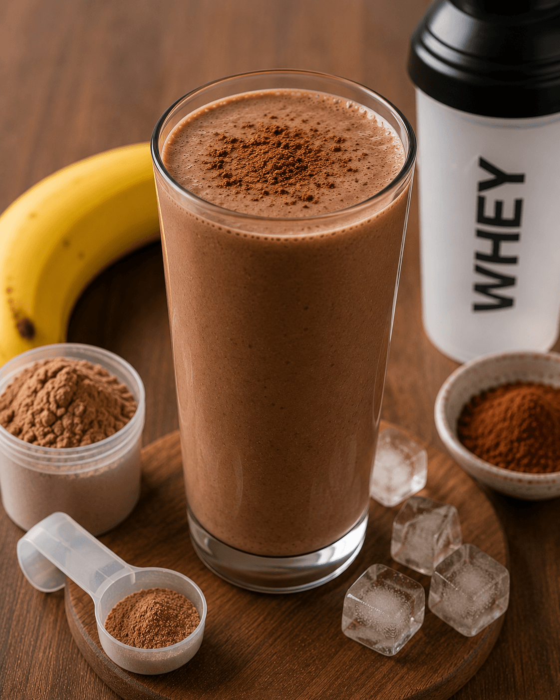 Batido pós-treino de chocolate