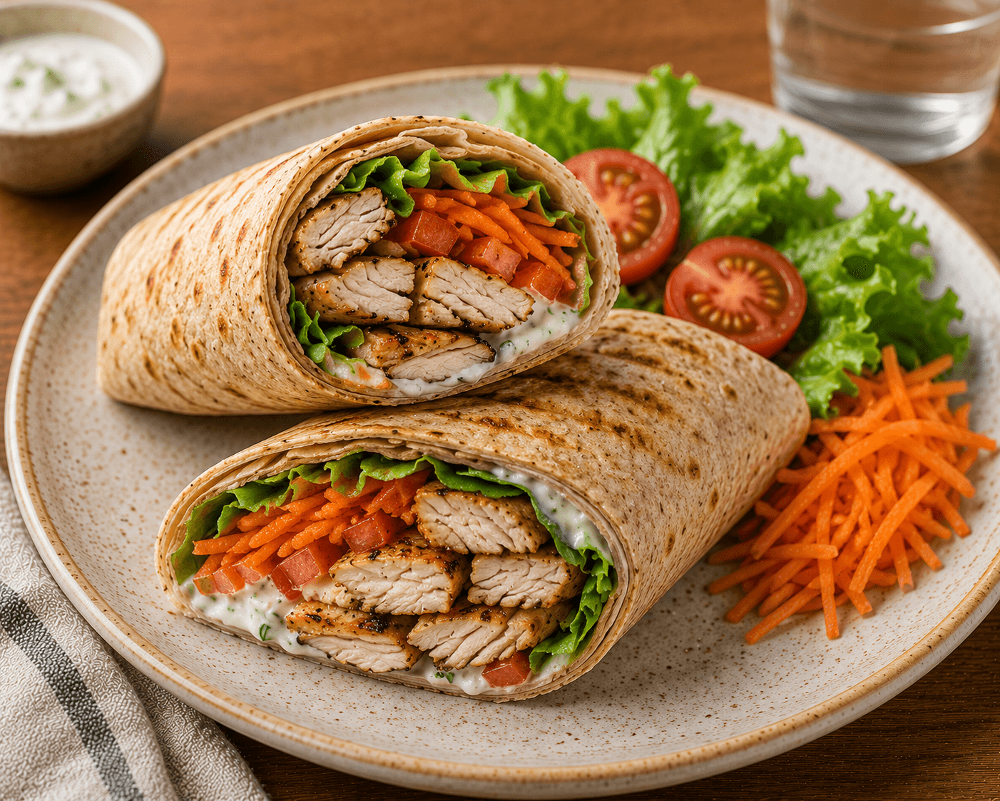 Wrap de frango grelhado