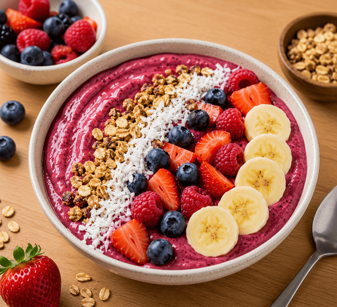 Smoothie bowl de frutos vermelhos