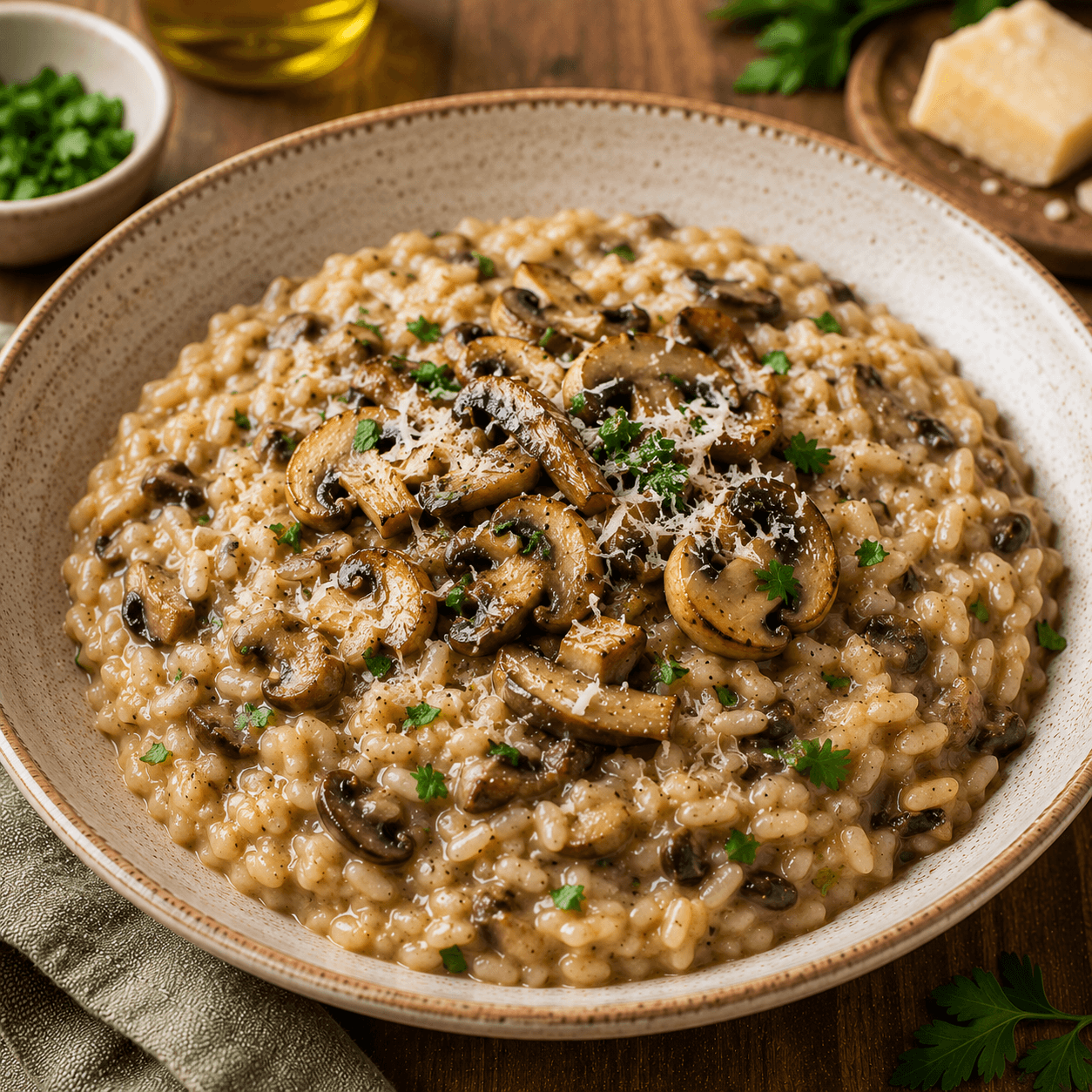 Risoto de cogumelos integral