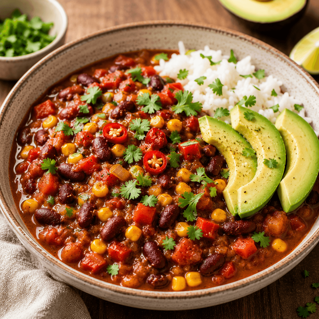 Chili vegetariano de feijão