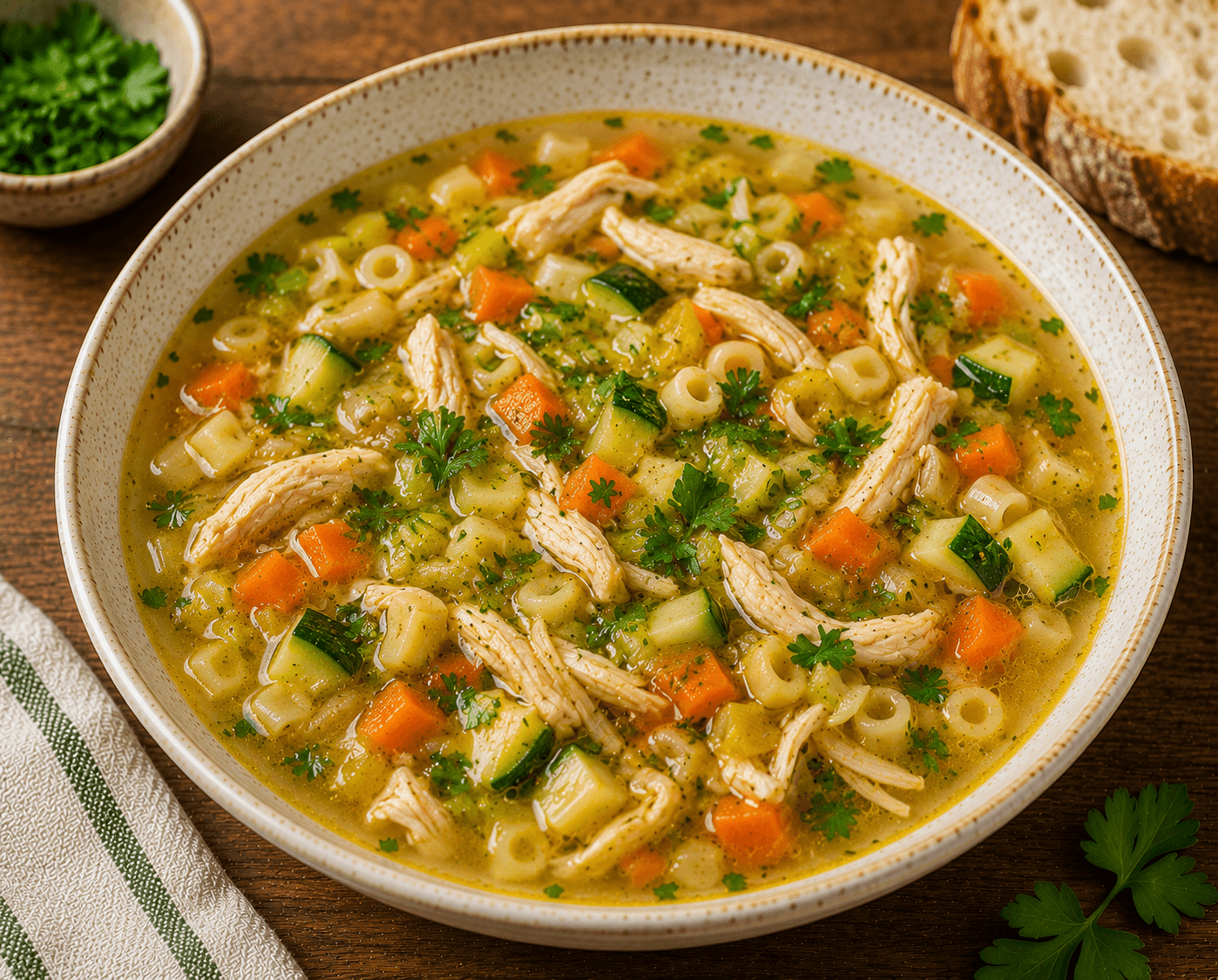 Sopa de frango com legumes