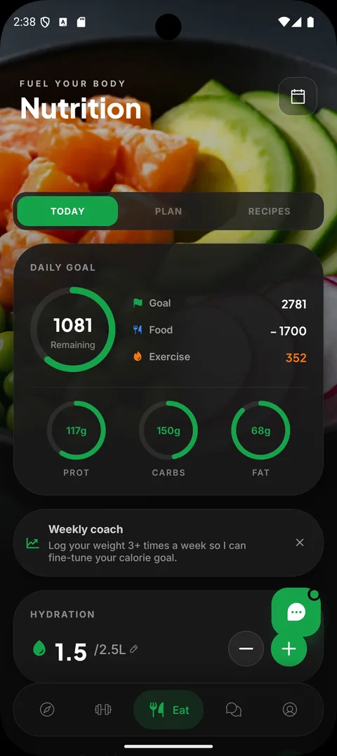 FIT4EAT, Diario alimentare e macro