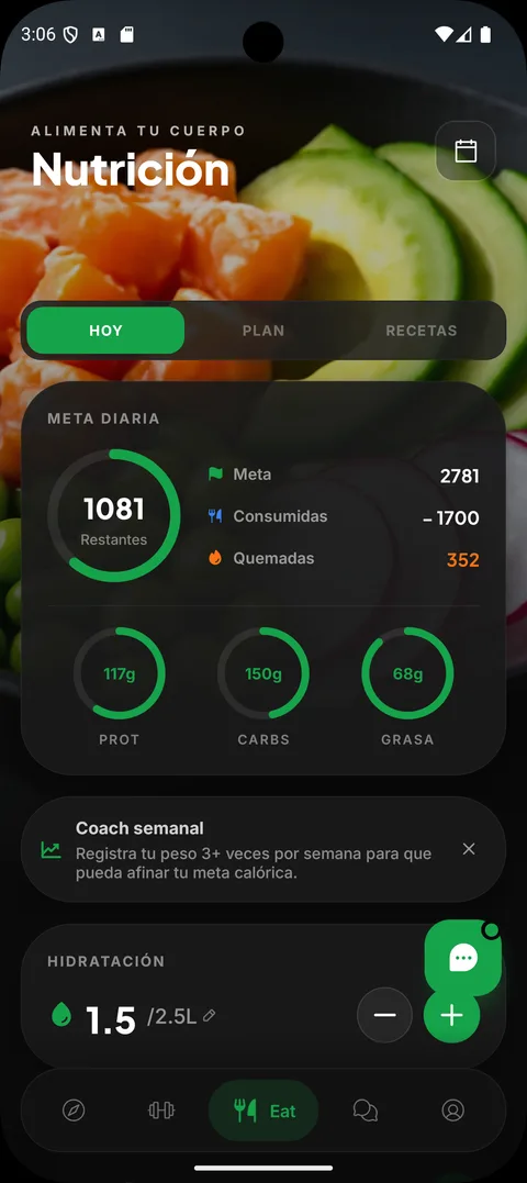 FIT4EAT, Diario y macros