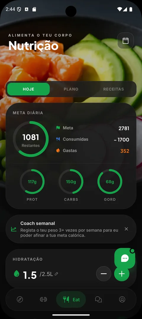 FIT4EAT, Diário e macros