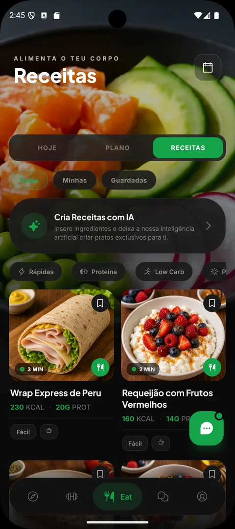 FIT4EAT, Receitas